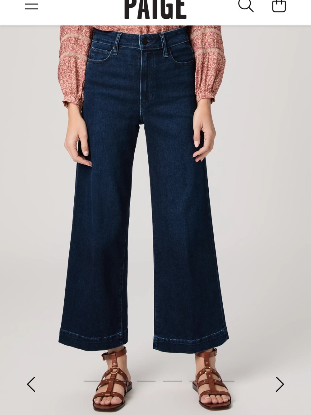 PaigeAnessa Wide Leg Jeans Sz 25 High Rise Dark Wash Ankle Denim